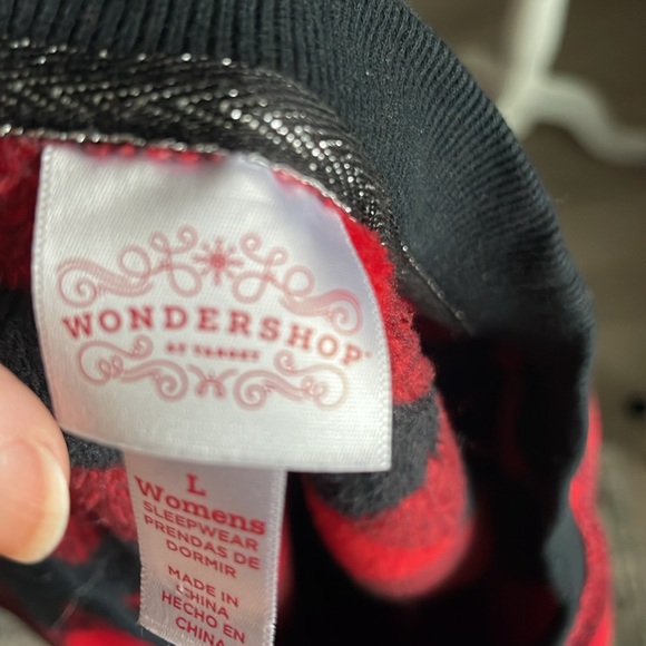 Cozy Plaid Holiday Sweater by Wondershop - Red & Black, Size L - Picture 6 of 7